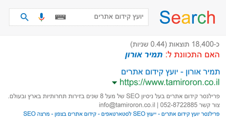 tamir business card example