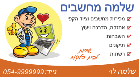 Business Card Example For Shlomo