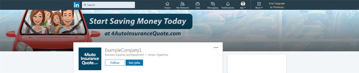 Linkedin Banner Example For Auto Insurance