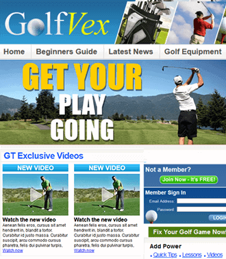 Golf Website Development